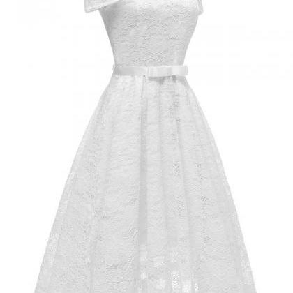 Fashion White Lace Dress A Line Women Bridesmaid..