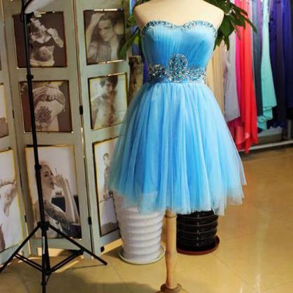 Elegant A Line Tulle Ruched Short Homecoming Dress..
