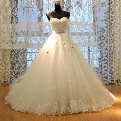 Elegant Lace Appliqued Ball Gown China Wedding..