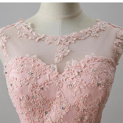 Custom Made Scoop Neck Lace Appliqued Long..