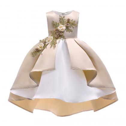 Cute Champagne Satin Short Prom Dress Ball Gown..