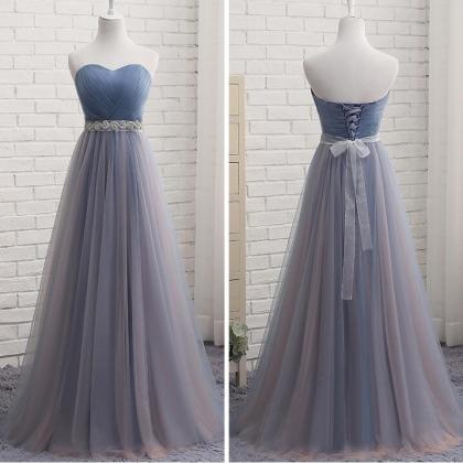 Charming Beaded Strapless Long Prom..