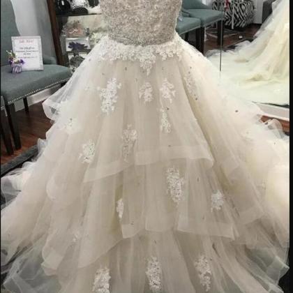 A Line Lace China Wedding Dresses Off Shoulder..