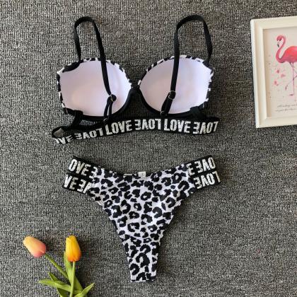 Fashion Twi Pieces Leopard Print Women Bikini ,..