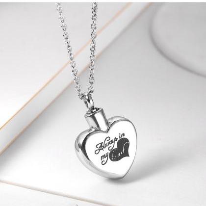 Stainless Steel Cremation Necklace Pendant Ashes..