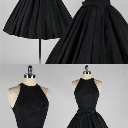 1950s Vintage Dress, Short Black Prom Dress..