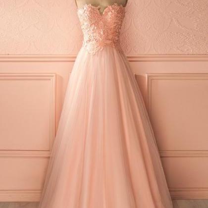 Sexy Strapless Tulle Long Prom Dress Custom Made..