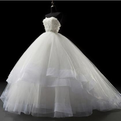 White Lace Organza A Line China Wedding Dresses..