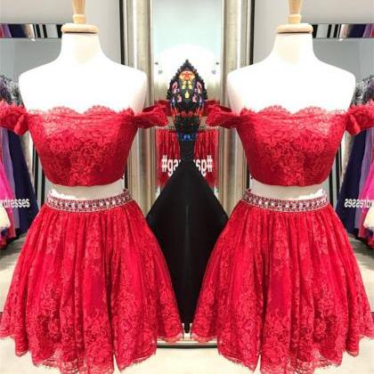 Fashion Two Pieces Lace Homecoming Dress ,2 Pieces..