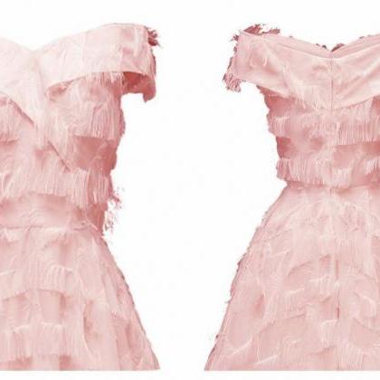 Strapless Light Pink Women Short Summer Dress A..