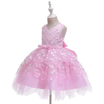 Sexy Pink Ball Gown Flower Girls Dresses Women..