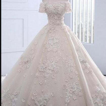 Lace Bal Gown Country Wedding Dresses With..