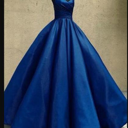 Fashion Dark Blue Satin Ball Ggowns Quinceanera..