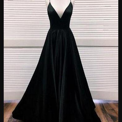 Black Satin Prom Party Dresses 2020 Wedding Guest..