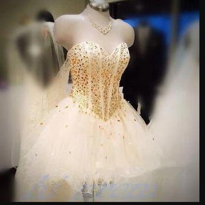 Sweet 16 Prom Dress With Beaded Sexy Ball Gown..