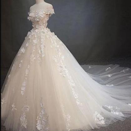White Tulle Lace Ball Gown Quinceanera Dresses..