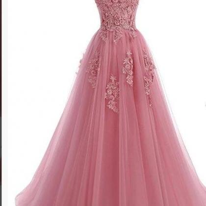 A Line Lace Formal Evening Dress Plus Size Tulle..