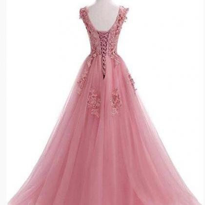 A Line Lace Formal Evening Dress Plus Size Tulle..