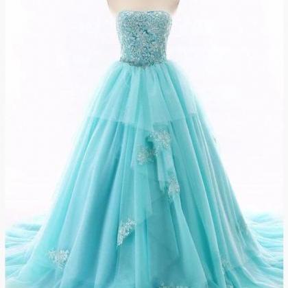 Elegant A Line Lace Long Prom Dresses Custom Made..