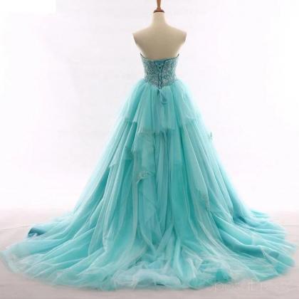 Elegant A Line Lace Long Prom Dresses Custom Made..