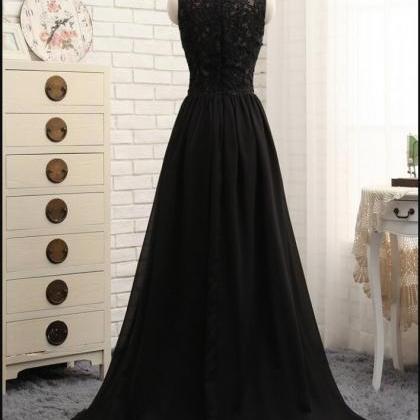Plus Size Black Lace Long Prom Dress Strapless..