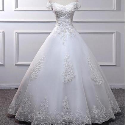White Lace Pricess Weddisng Dresses 2020 Sweet..