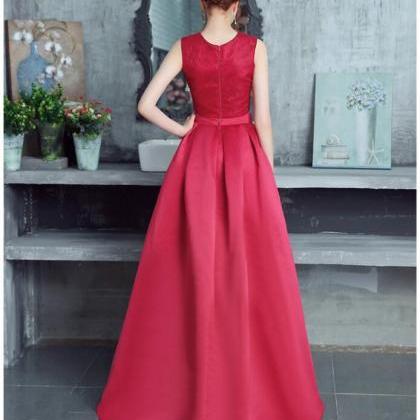 Burgundy Lace Long Prom Dress 2 Pieces Homecoming..