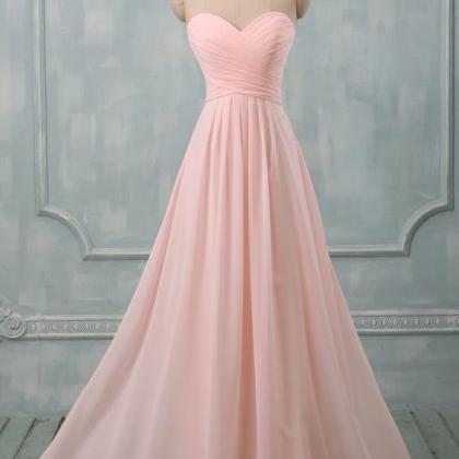 Light Pink Chiffon Ruffle Long Prom Dress Sweet 16..