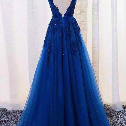 Sexy V-neck Lace Long Prom Dresses Sexy Backless..