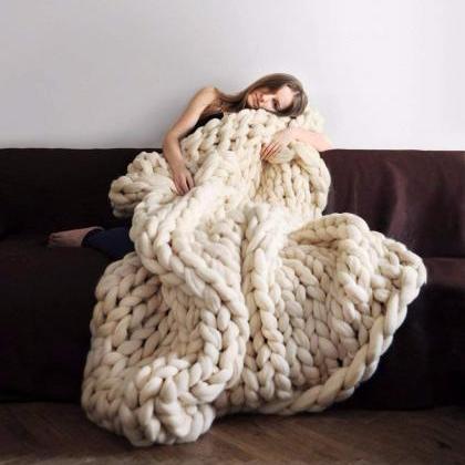 Size 47x 60Inches Chunky Knit Blank..