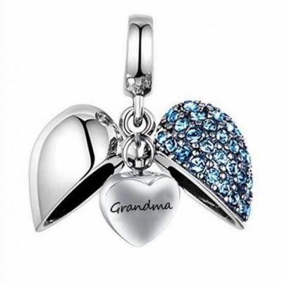 Unique call heart urn funeral ashes Grandma cremation necklace fashion jewelry accessorues 
