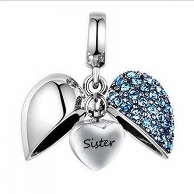 Unique call heart urn funeral ashes Sister cremation necklace fashion jewelry accessorues 