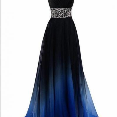 New Arrival One Shoulder Beaded Long Prom Dress Custom Made Women Party Gowns ,Custom Made Bridesmaid Party Dress 