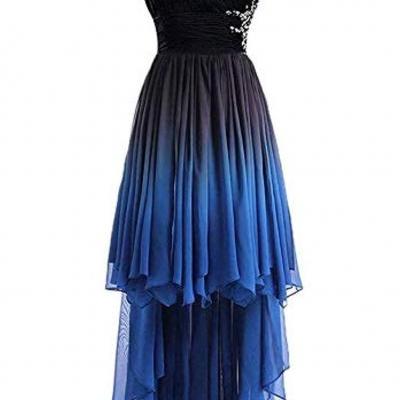 Sexy One Shoulder High Low Prom Dress Beaded Ruffle Homecoming Party Dress, Plus Size A Line Prom Party Gowns High Low 