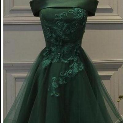 Off Shoulder Green Lace Short Prom Dress Off Shoulder Short Homecoming Dress, Short Cocktail Gowns .Cheap Prom Gowns Mini 