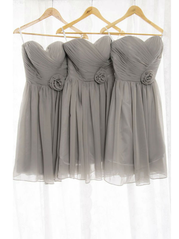 Gray Bridesmaid Dresses Short Top ...