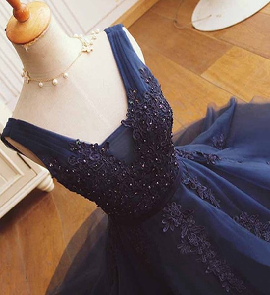 Navy Lace Homecoming Dresses, Tulle Homecoming Dresses, Beading Homecoming Dresses, Homecoming Dresses, Popular Homecoming Dresses, Homecoming