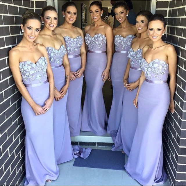 Lavender Bridesmaid Dresses Mermaid 2018 New Arrival Hand Make Lavender Bridesmaid Dresses Mermaid 2018 New Arrival Hand Make Flowers Maid Of Honor Dress Long Party Gowns For Weddings High Quality