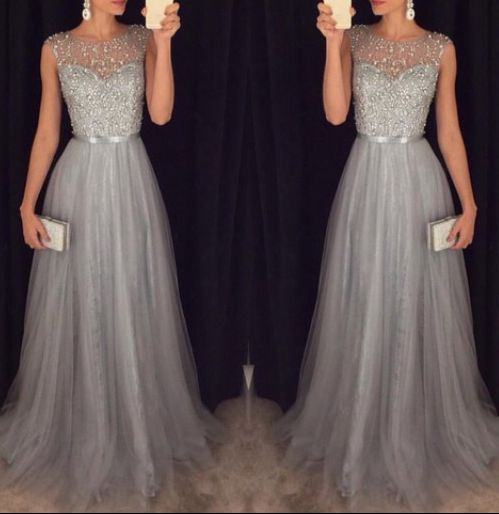 2016 New Arrival Cap Sleeves Beading Prom Dresses,Charming Gray Evening Dresses,A-line Modest Prom Gowns,Long Prom Gowns, girls party dress, homecoming dress , 2018 short sexy prom dress
