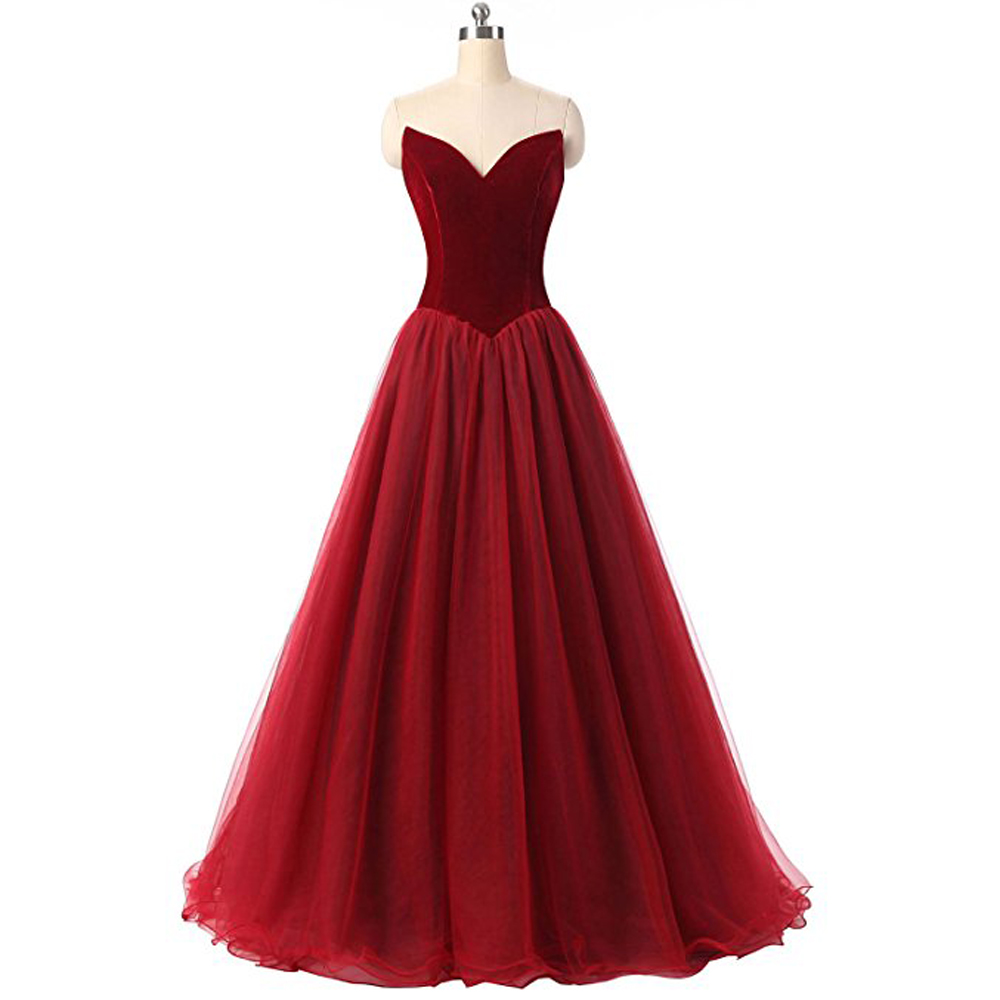 Sexy Red Bridesmaid Dress,floor Length A Line Burgundy Bridesmaid Dresses,elegant Long Prom Dresses Party Evening Gown，2018 Burgundy Long