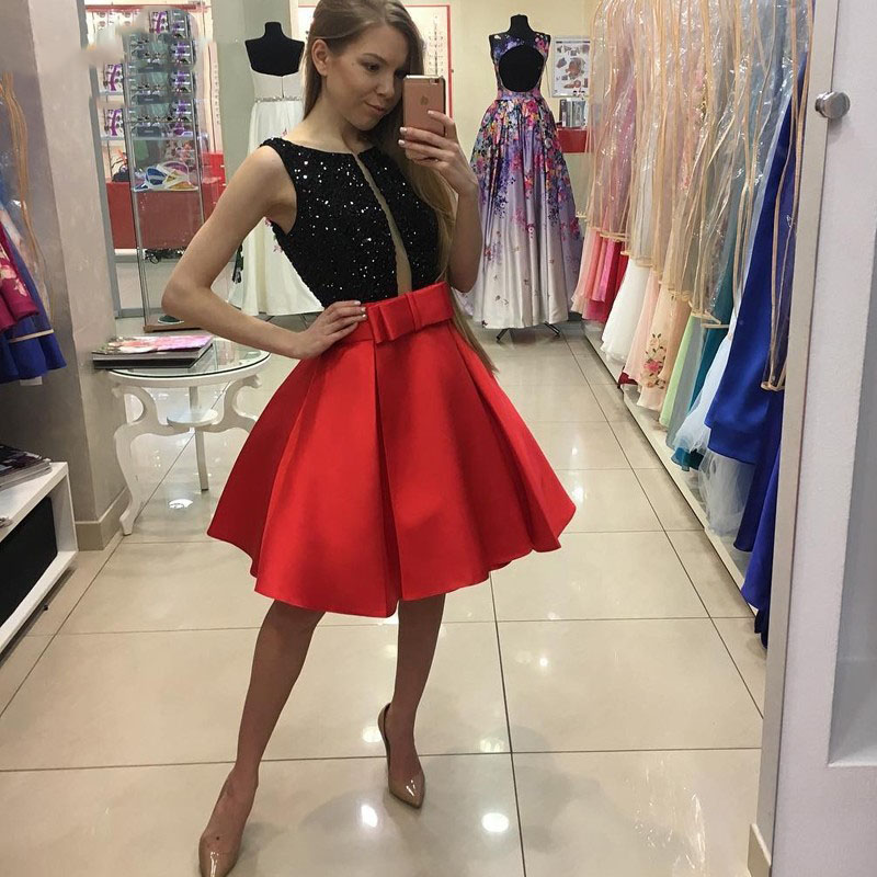 A-line Elegant Sleeveless Short Homecoming Dresses, Black Homecoming Dress, Red Homecoming Dress, Mini Homecoming Party Gown, Short Prom Dress,