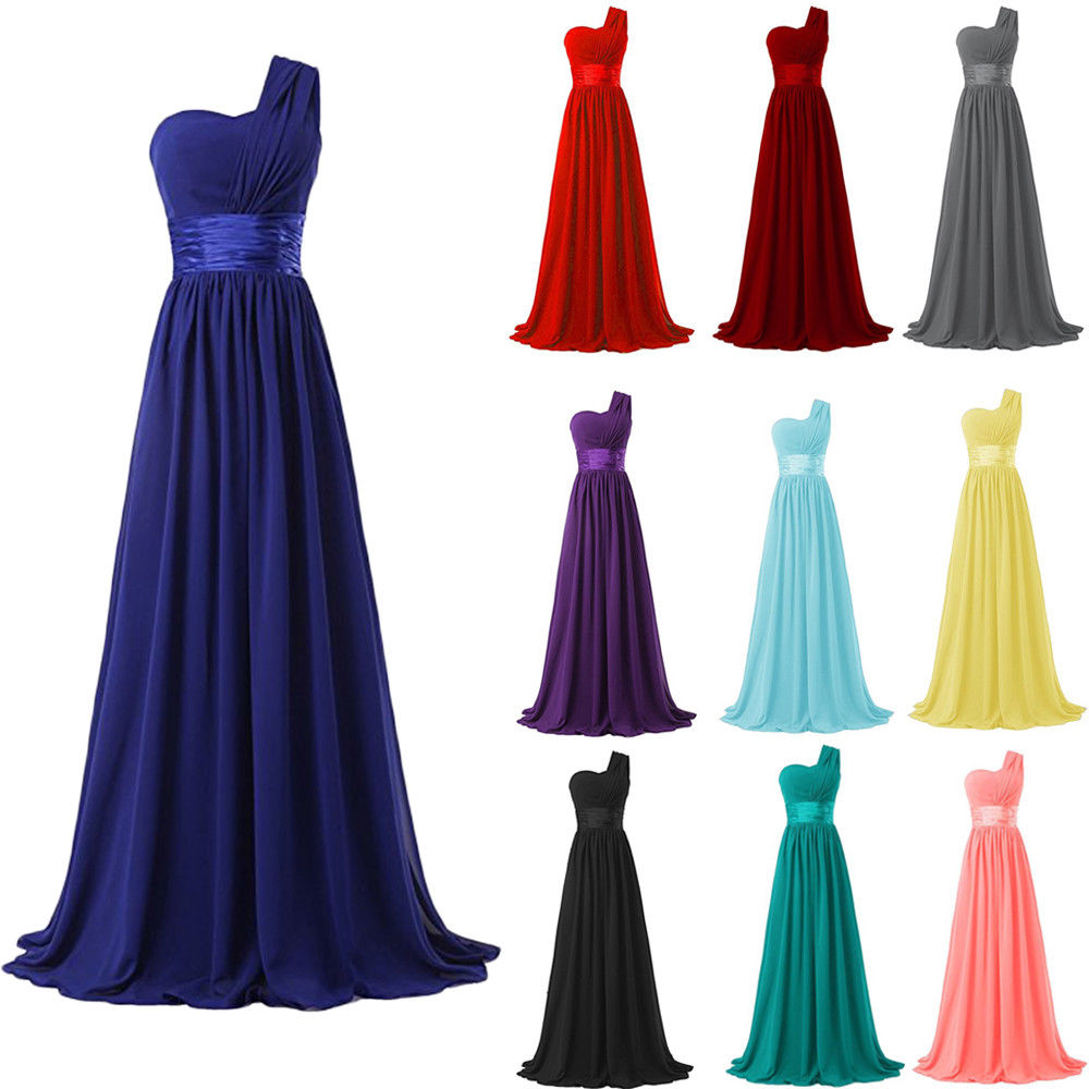 Vintage Red Chiffon Bridesmaid Dresses Prom Dresses One Shoulder Plus Size Wedding Party Gowns ,2018 Sexy Maid Of Honor Dresses, Women Party