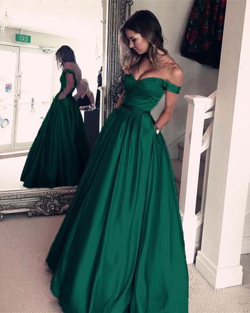 Long Green Dresses