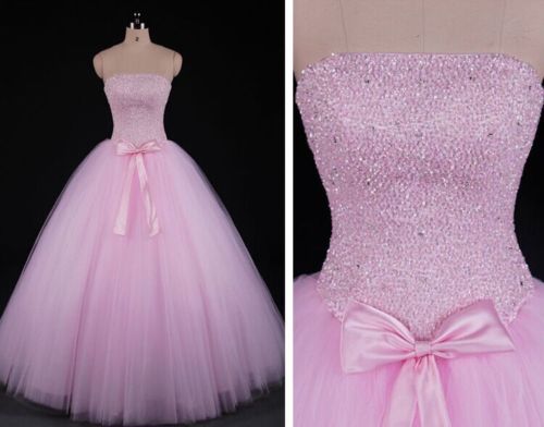 Pink Evening Quinceanera Dresses For 15 Years Formal Prom Dress Party Ball Gown ,pink Beaded Tulle Quinceanera Gowns Ball Gowns, Plus Size Prom