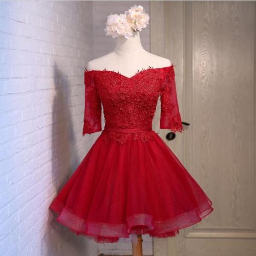 Homecoming Dresses,short Prom Dresses,cocktail Dress,homecoming Dress,graduation Dress,party Dress,short Homecoming Dress,red Lace Cocktail Dress