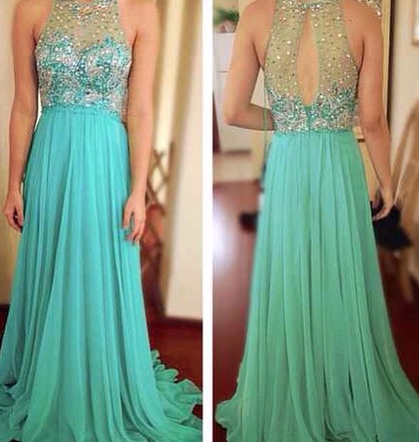 Blue Prom Dresses,a-line Prom Dress,beaded Prom Dress,simple Prom Dress,chiffon Prom Dress,simple Evening Gowns, Party Dress,elegant Prom