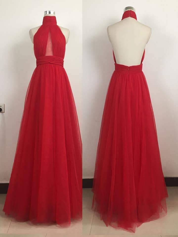 2018 Prom Dress, Long Prom Dress, Red Prom Dress, Formal Evening Dress，sexy Ruffle Long Evening Gowns , Girls Pageant Dress ,plus Size Tulle
