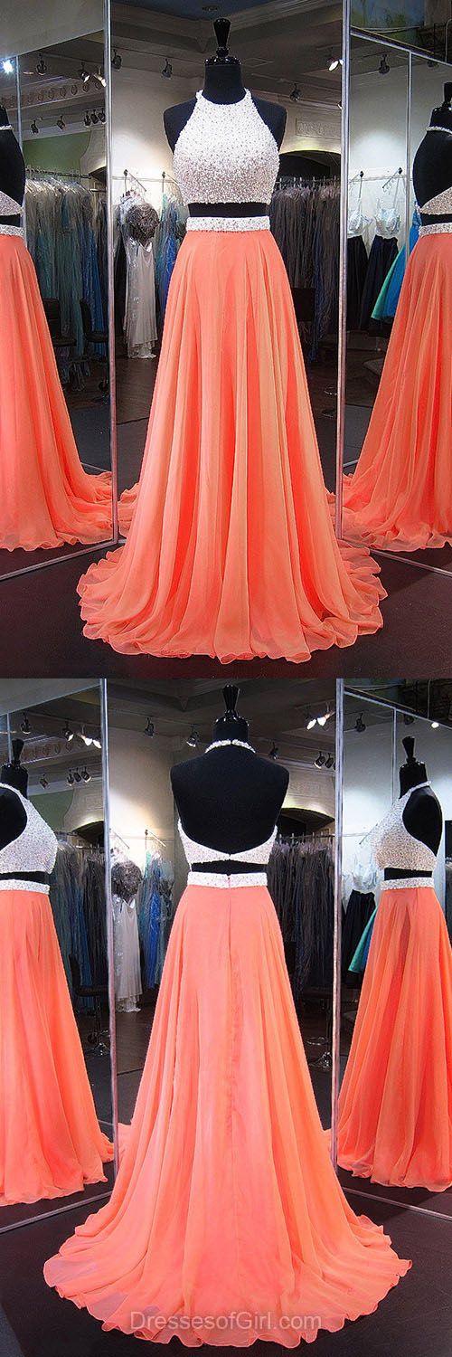 Two Pieces Beaded Prom Dresses, 2018 Custom Made 2 Pieces Cocktail Gowns , Off Shoulder Long Evening Gowns , Formal Party Gowns ,wedding Women