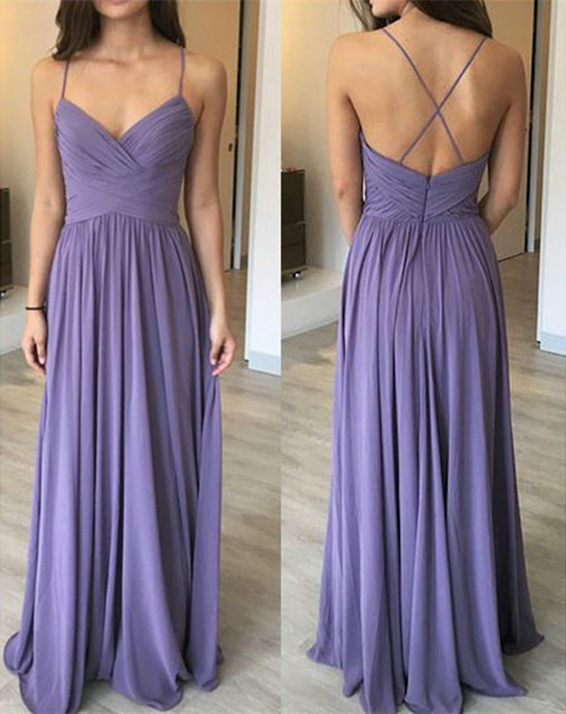 Pleated Long Chiffon Maxi Dress with Spaghetti Straps,2018 Plus Size Women Party Dresses,Spaghetti Straps Chiffon Evening Dresses,Wedding Women Gowns ,Girls Pageant Gowns .