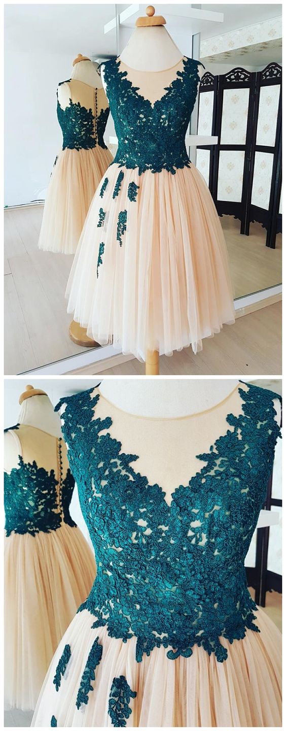 See Through Short Homecoming Dresses Lace Top Tulle Homecoming Dresses，2018 Lace Prom Gowns ,mini Cocktail Dress, Girls Party Gowns .plus